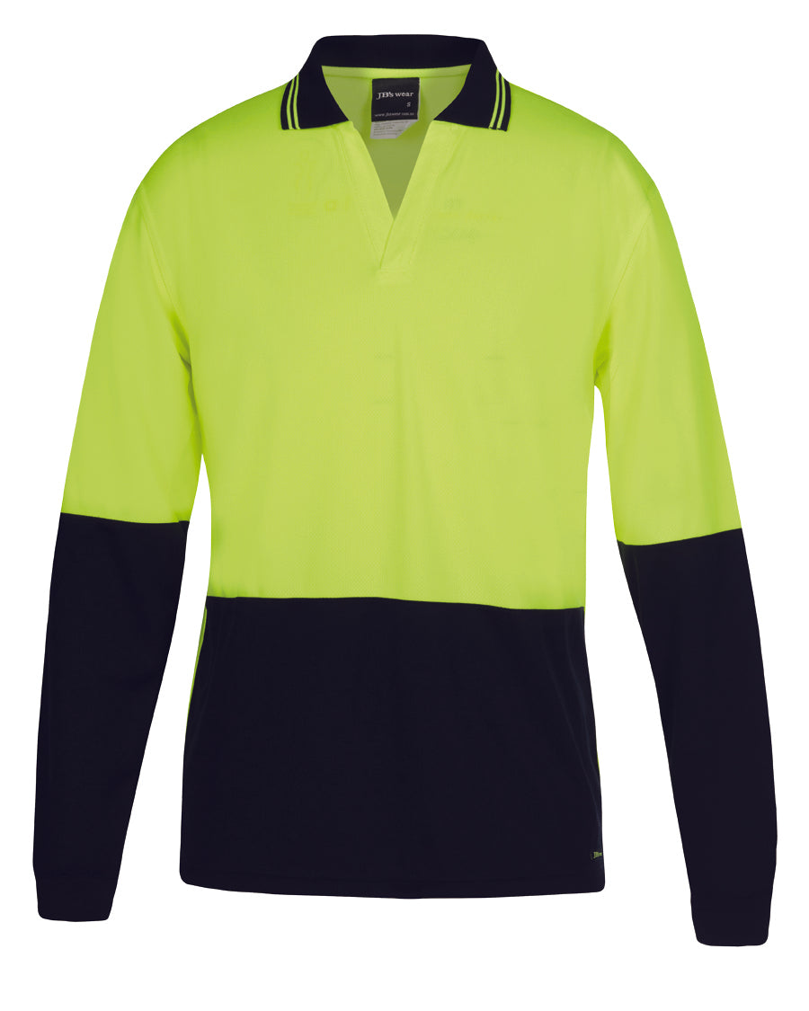 6HNBL-Jb'S Hi Vis 4602.1 L/S Non Button Polo