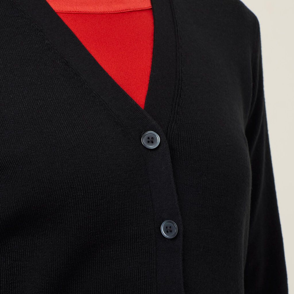 ACRYLIC BUTTON FRONT CARDIGAN
