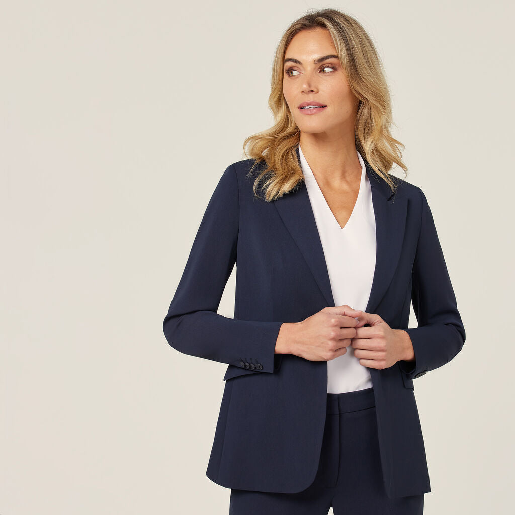 CAT1H8-Crepe Stretch Longline Jacket