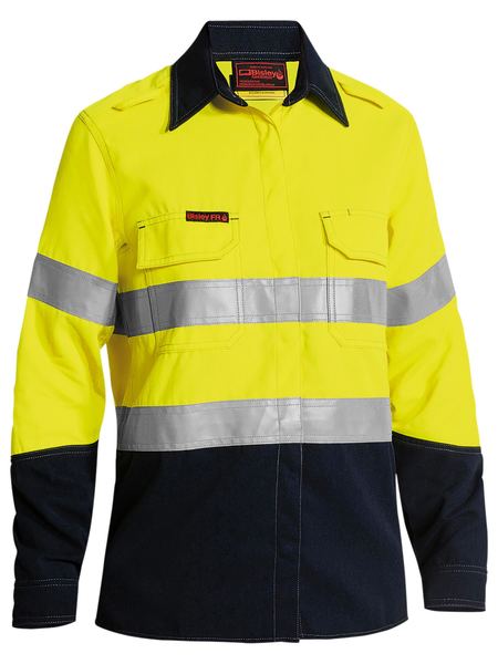 Women's Taped Hi Vis Lightweight Fr Vented Shirt (Tencate Tecasafe® Plus 580)