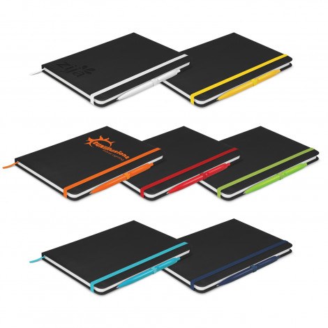 Omega Black Note Book with Pen