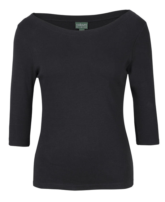 1BT3-C Of C Ladies 3/4 Sleeve Boat Neck Tee