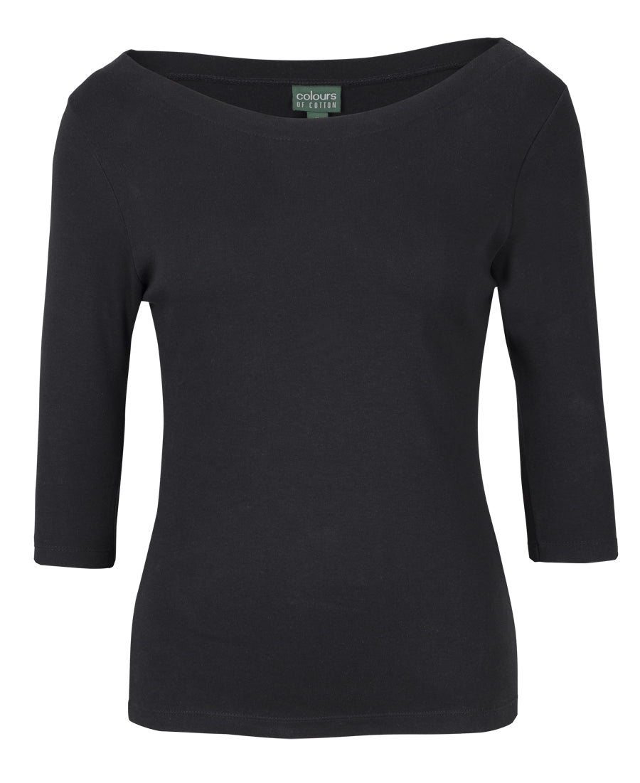1BT3-C Of C Ladies 3/4 Sleeve Boat Neck Tee