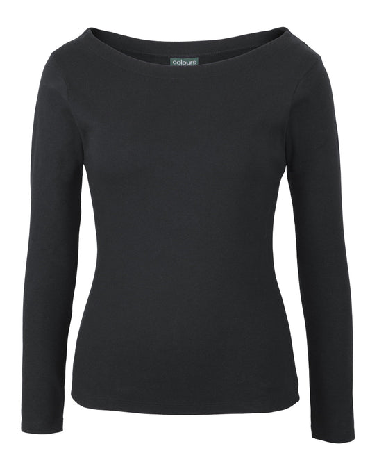 1BTL-C Of C Ladies L/S Boat Neck Tee