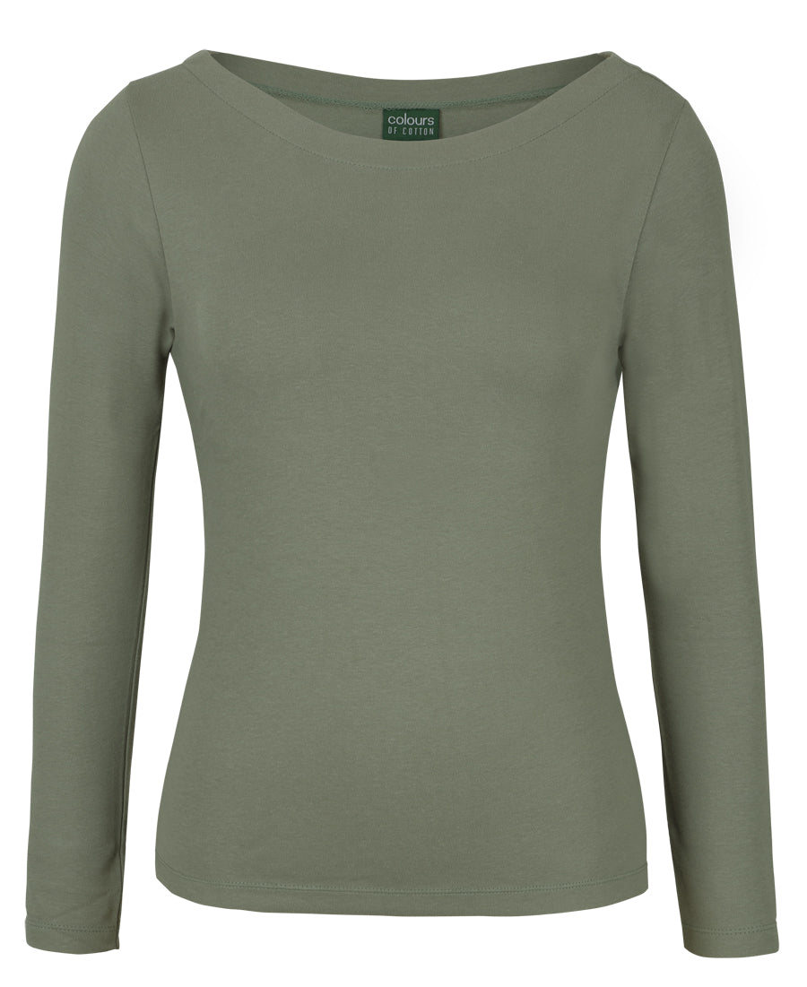 1BTL-C Of C Ladies L/S Boat Neck Tee
