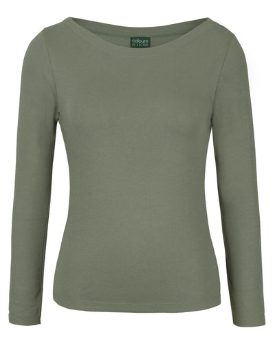 1BTL-C Of C Ladies L/S Boat Neck Tee