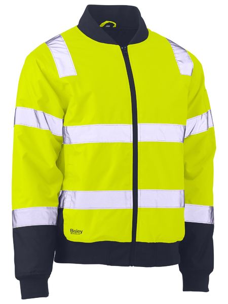 Taped Two Tone Hi Vis Bomber Jacketwith Padded Lining