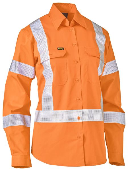 Women's X Taped Biomotion Hi Vis Cool Lightweight Drill Shirt - Long Sleeve