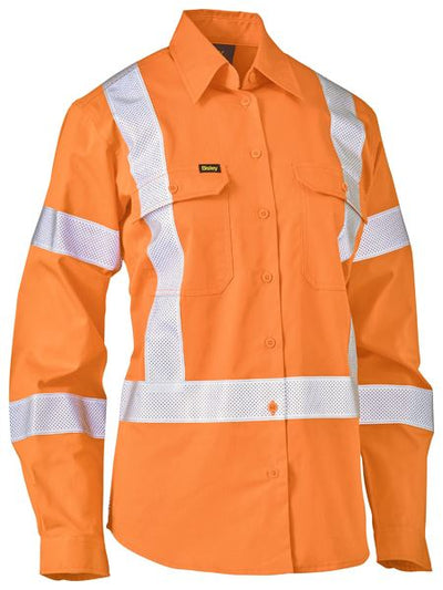 Women's X Taped Biomotion Hi Vis Cool Lightweight Drill Shirt - Long Sleeve