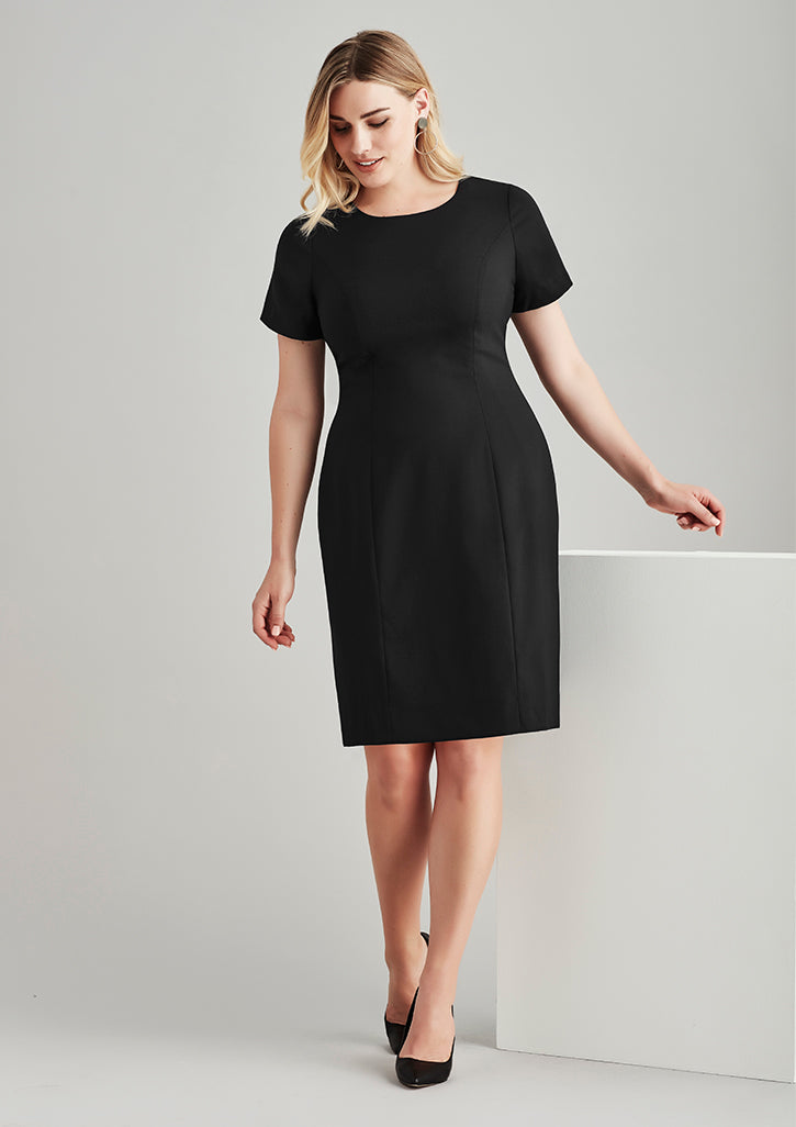 34012-Comfort Wool Stretch Womens Short Sleeve Dress