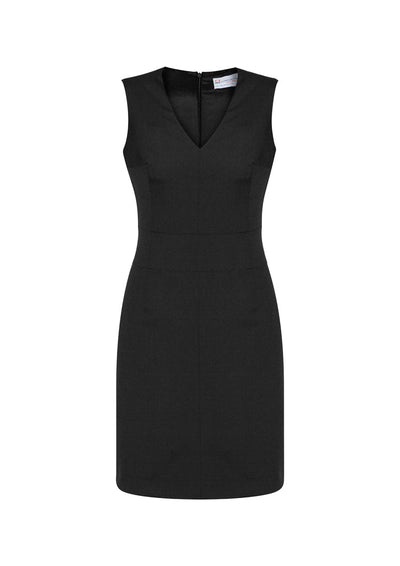 34021-Comfort Wool Stretch Womens Sleeveless V Neck Dress