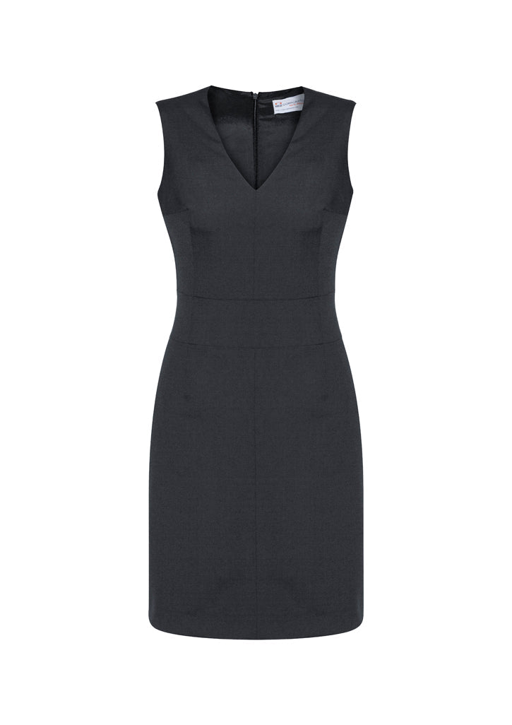 34021-Comfort Wool Stretch Womens Sleeveless V Neck Dress