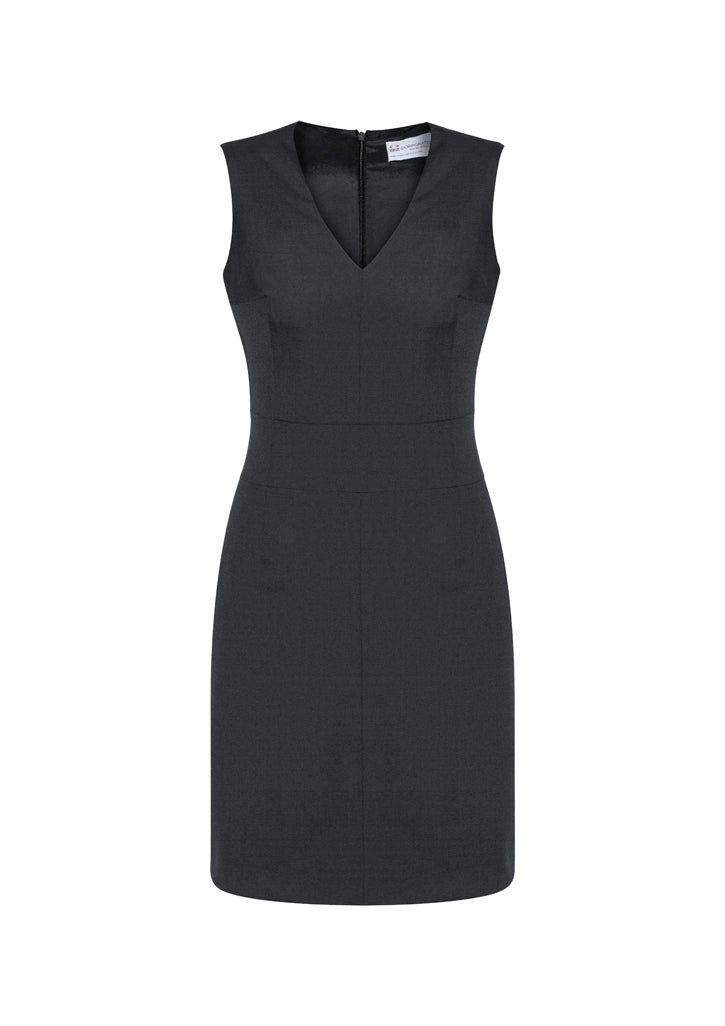 34021-Comfort Wool Stretch Womens Sleeveless V Neck Dress