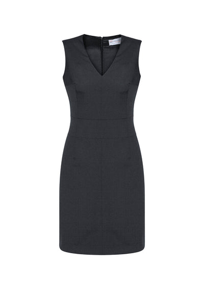 34021-Comfort Wool Stretch Womens Sleeveless V Neck Dress
