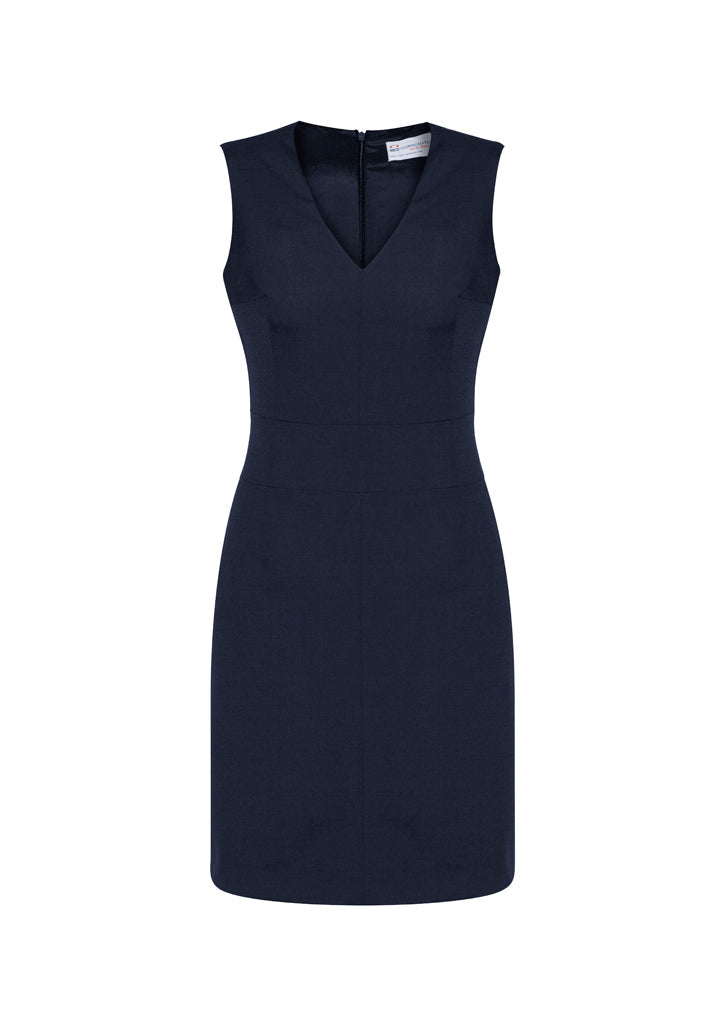 34021-Comfort Wool Stretch Womens Sleeveless V Neck Dress