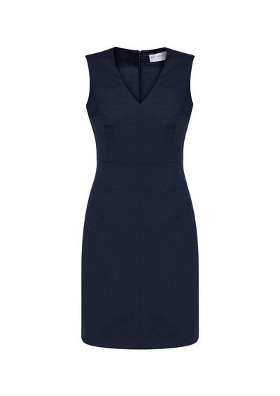 34021-Comfort Wool Stretch Womens Sleeveless V Neck Dress