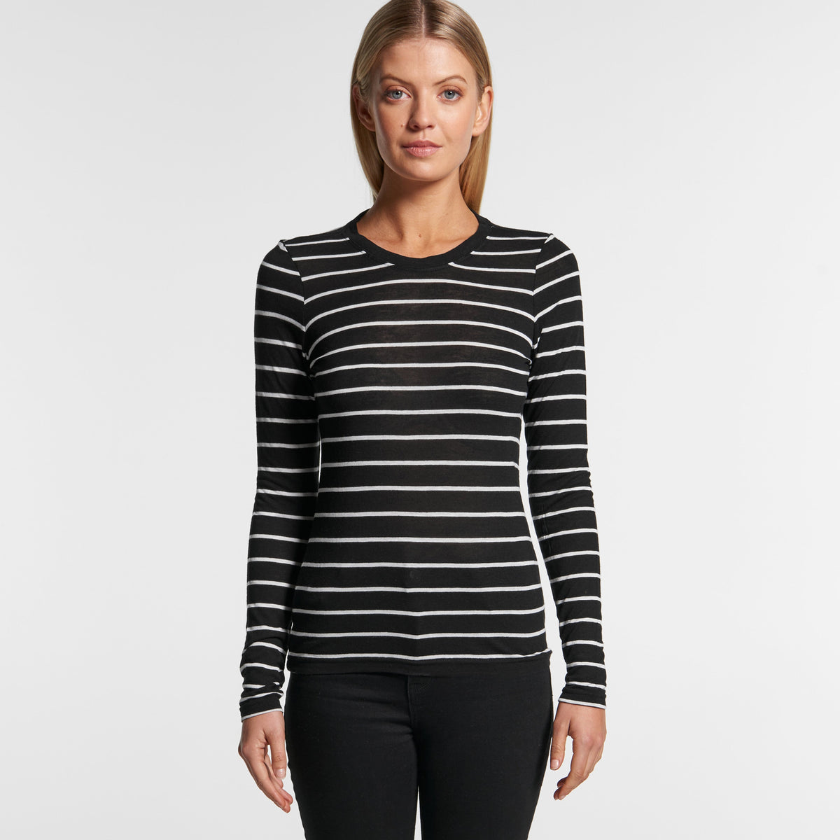 4027-WO'S FINE STRIPE L/S TEE