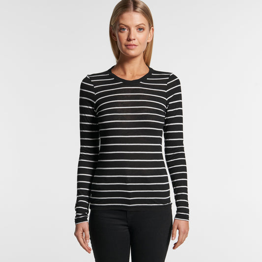 4027-WO'S FINE STRIPE L/S TEE