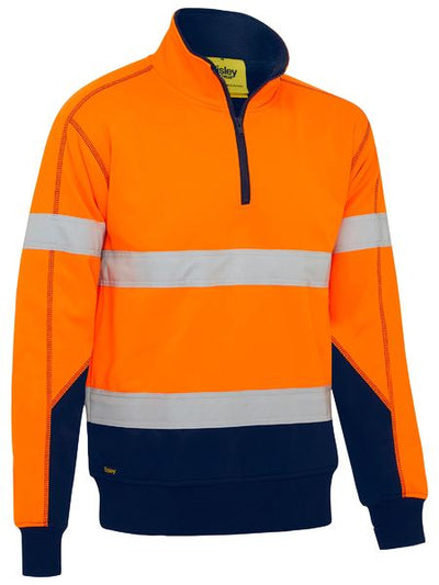 Taped Hi Vis 1/4 Zip Fleece Pullover With Sherpa Lining