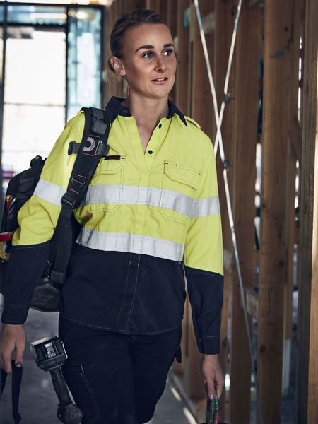 Tencate Tecasafe® Plus 580 Women's Taped Hi Vis Lightweight Fr Vented Shirt