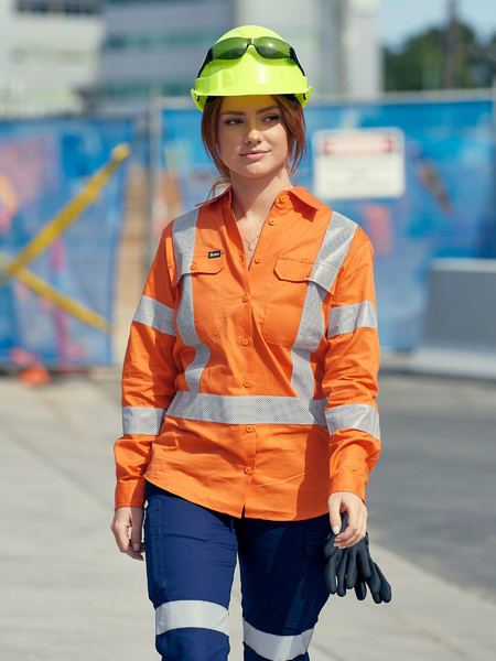 Women's X Taped Biomotion Hi Vis Cool Lightweight Drill Shirt - Long Sleeve
