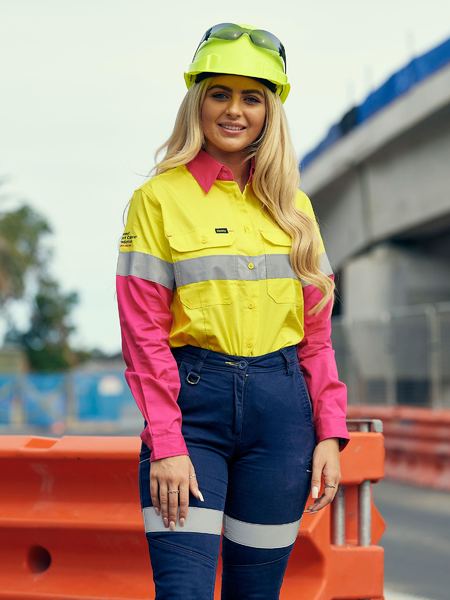 Women's Taped Cool Lightweight Hi Vis Shirt With Nbcf Embroidery - Long Sleeve