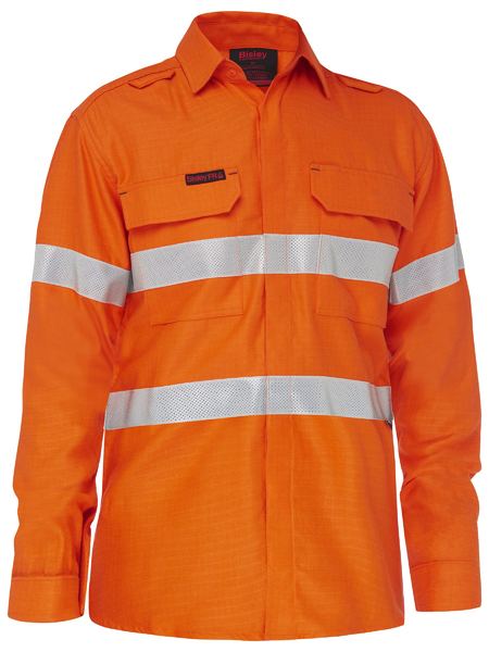 BISLEY SHIRT- TAPED HI VIS RIPSTOP FR VENTED -APEX 185