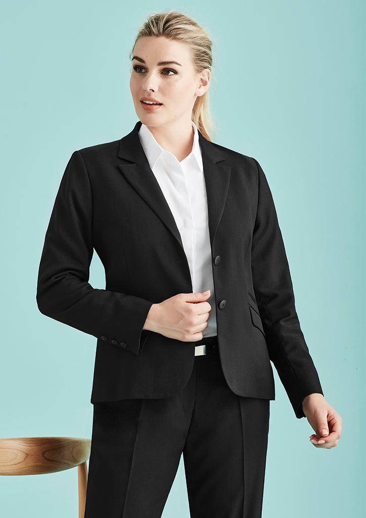 60119-Cool Stretch Womens Two Button Mid Length Jacket