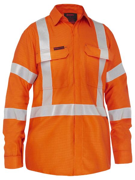 HI VIS FR VENTED SHIRT FOR WOMEN APEX 185-TAPED