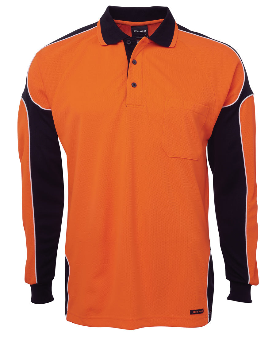 6AP4L-Jb'S Hi Vis 4602.1 L/S Arm Panel Polo