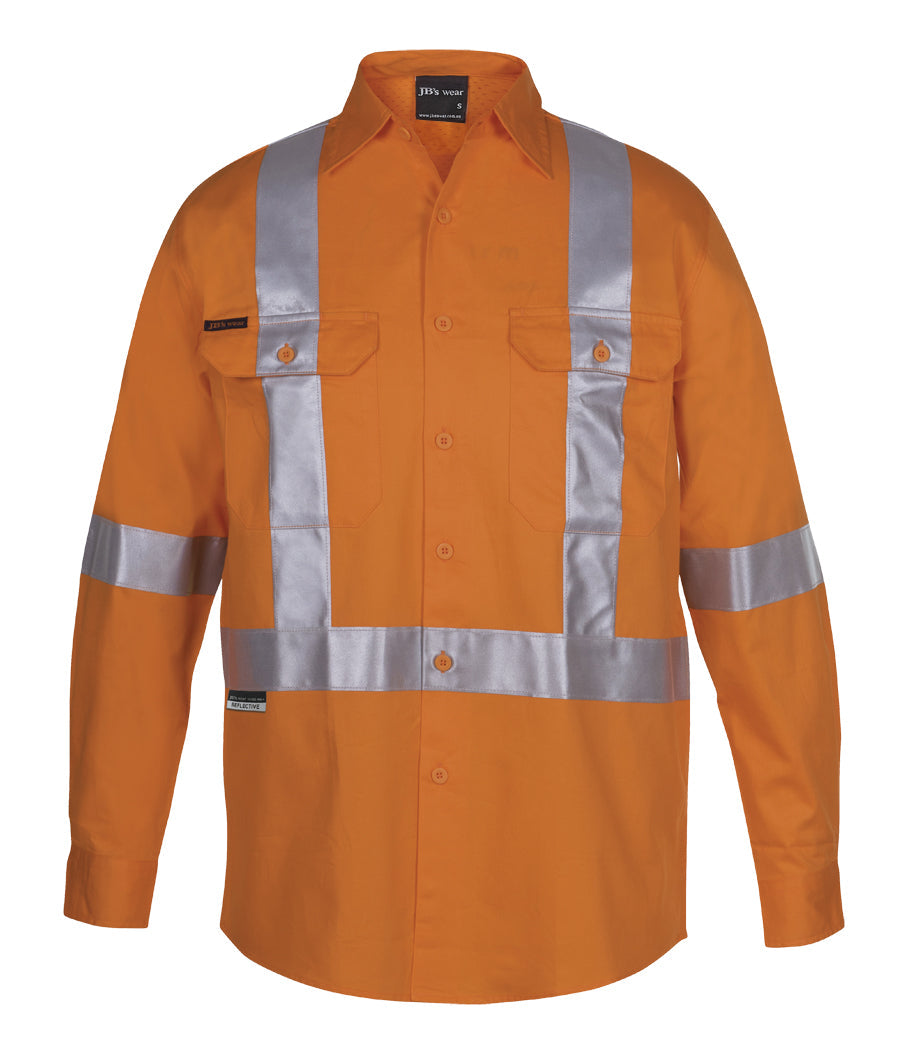 6DCBL-Jb'S Hi Vis (D+N) L/S 150G Cross Back Tape Shirt