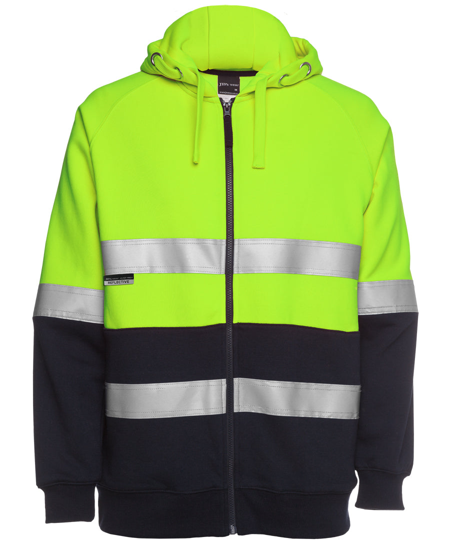 6DNH-Jb'S Hi Vis (D+N) Full Zip Fleecy Hoodie