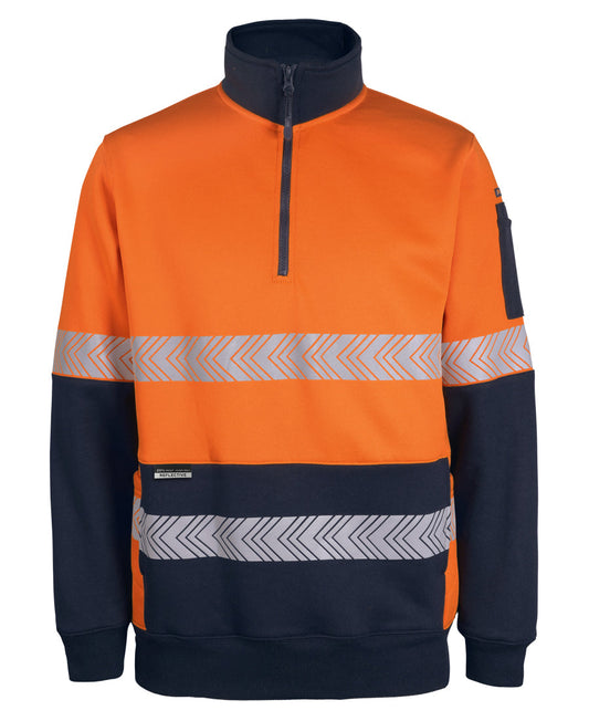 6DPS-Jb'S Hi Vis 330G 1/2 Zip Segmented Tape Fleece