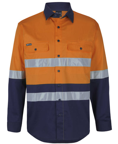 6DSWL-Jb'S Hi Vis D+N L/S Stretch W/Shirt With Tape