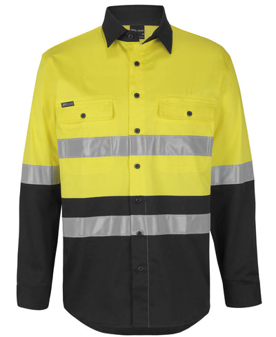 6DSWL-Jb'S Hi Vis D+N L/S Stretch W/Shirt With Tape