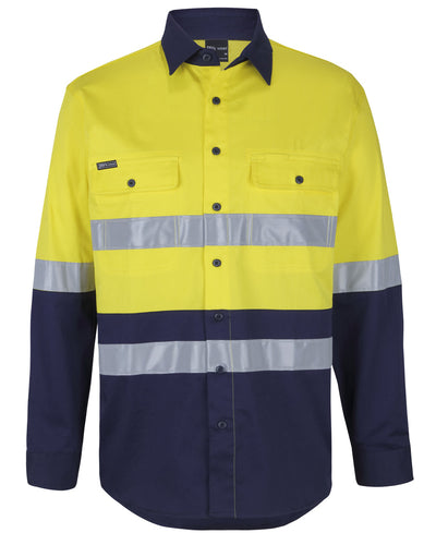 6DSWL-Jb'S Hi Vis D+N L/S Stretch W/Shirt With Tape