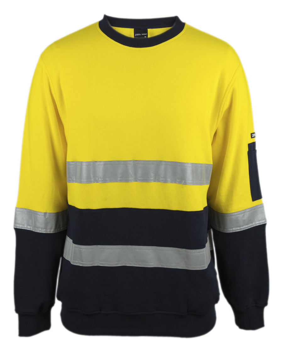 6DVCM-Jb'S Hi Vis 310 (D+N) Cotton Crew Neck Fleece