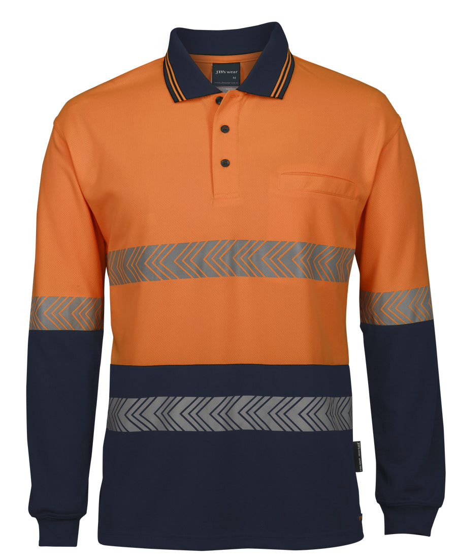 6HLST-Jb'S Hi Vis L/S Segmented Tape Polo