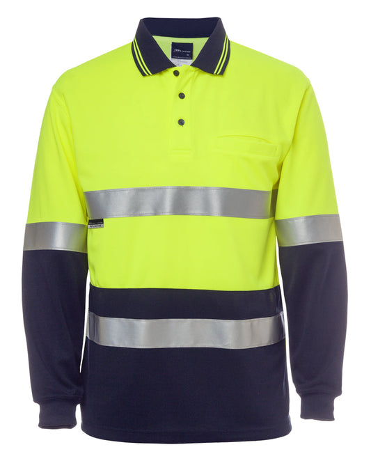 6HMCB-Jb'S Hi Vis L/S (D+N) Cotton Back Polo