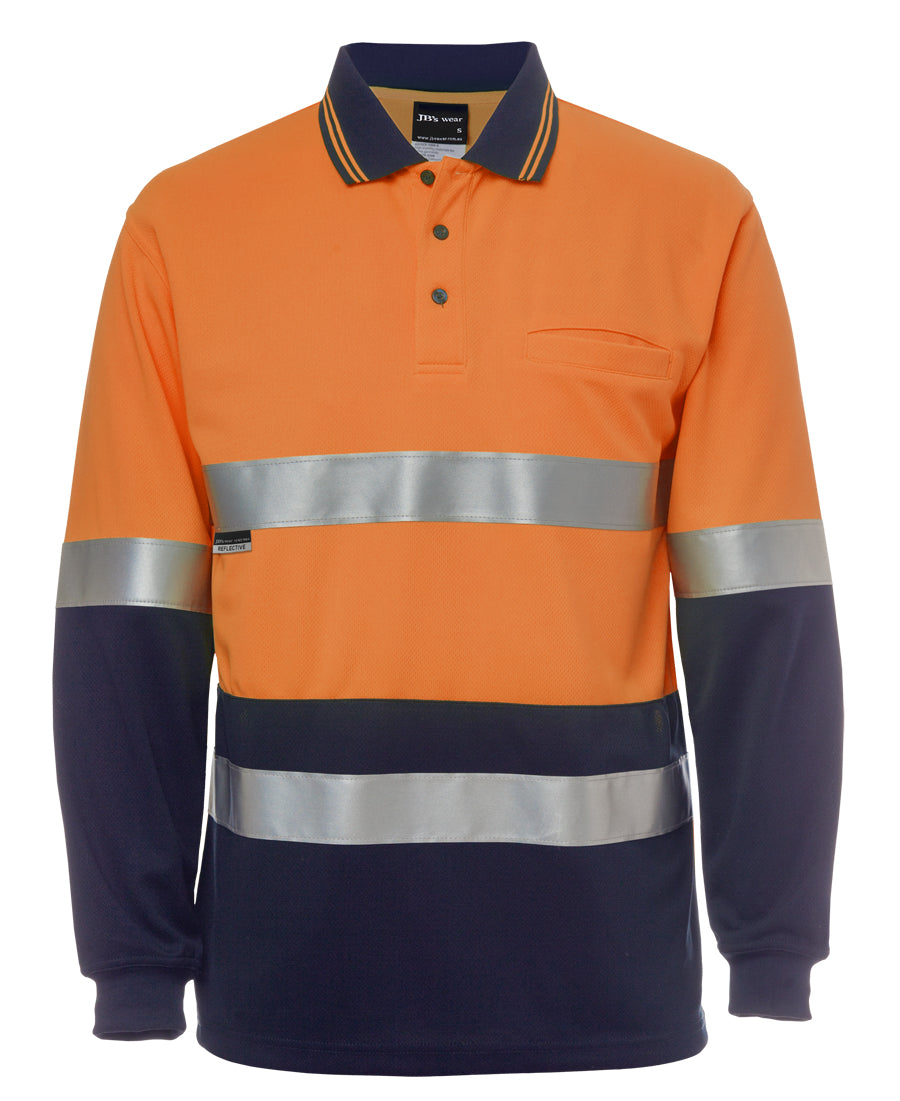 6HMCB-Jb'S Hi Vis L/S (D+N) Cotton Back Polo