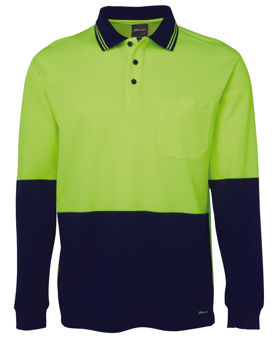 6HPL-Jb'S Hi Vis L/S Cotton Back Polo