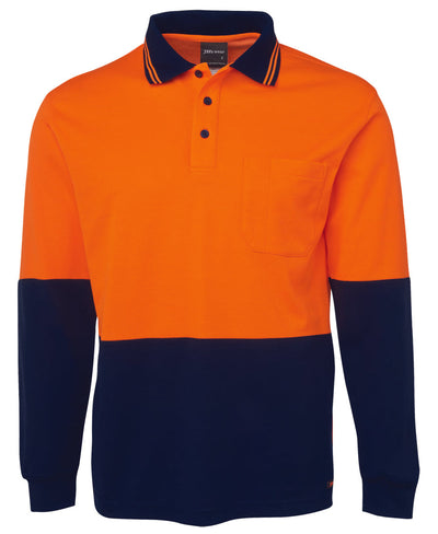 6HPL-Jb'S Hi Vis L/S Cotton Back Polo
