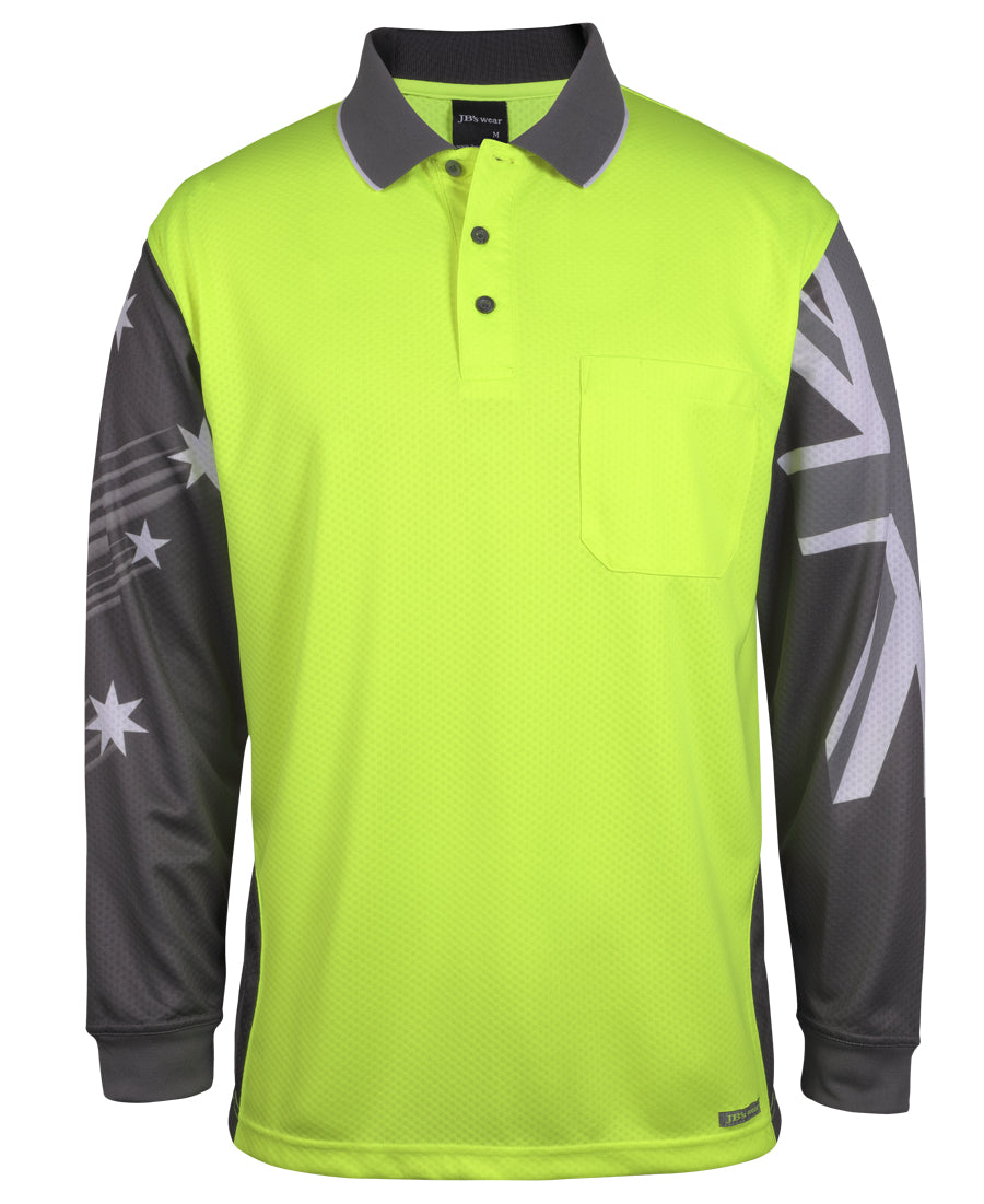 6HSCL-Jb'S Hi Vis L/S Southern Cross Polo