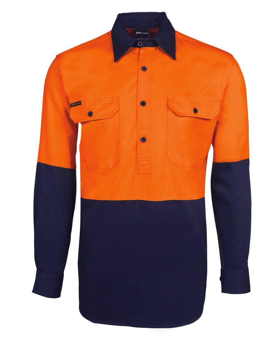 6HVCF-Jb'S Hi Vis Close Front L/S 190G Shirt