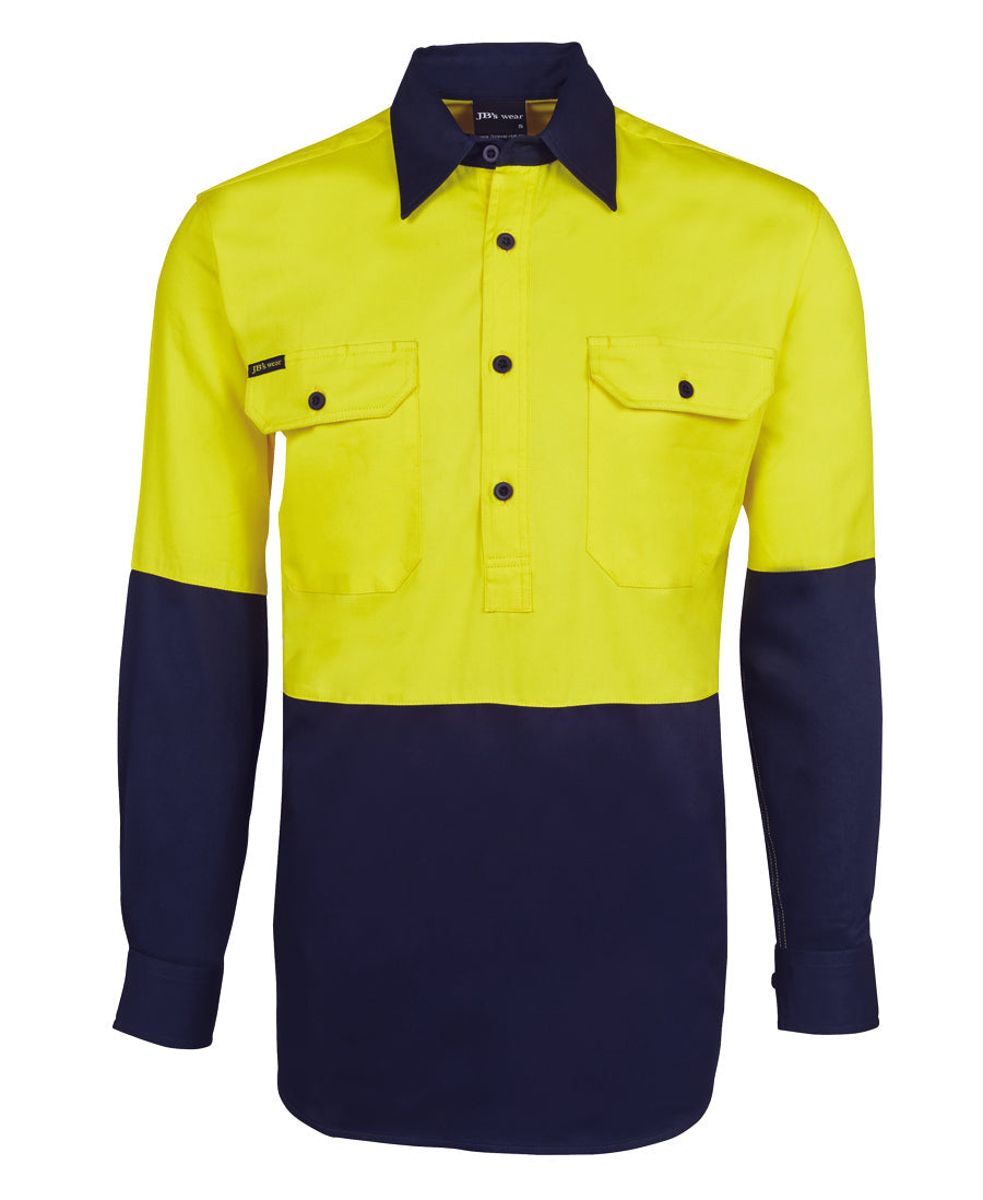 6HVCF-Jb'S Hi Vis Close Front L/S 190G Shirt