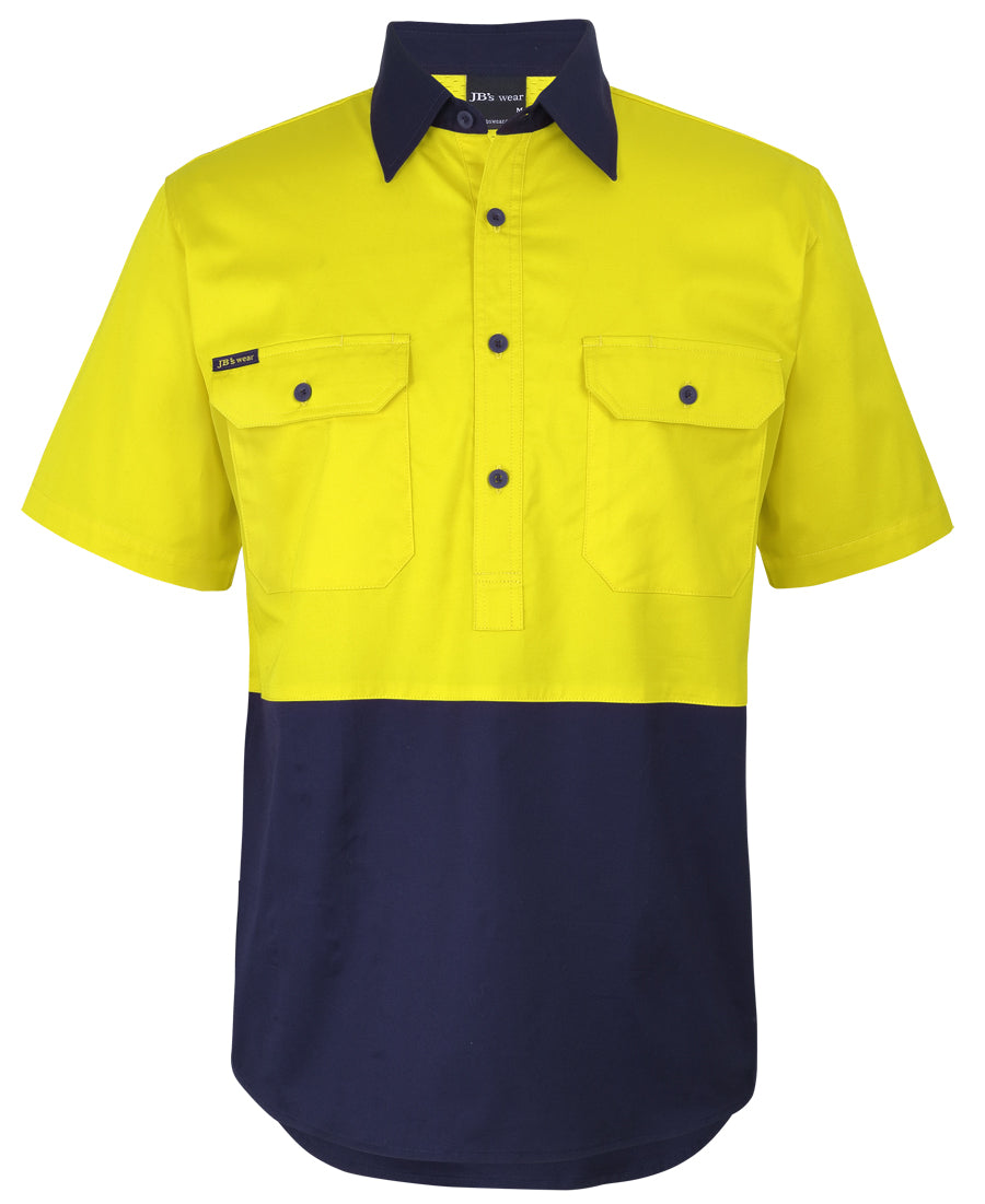 6HVCW-Jb'S Hi Vis Close Front S/S 150G Work Shirt