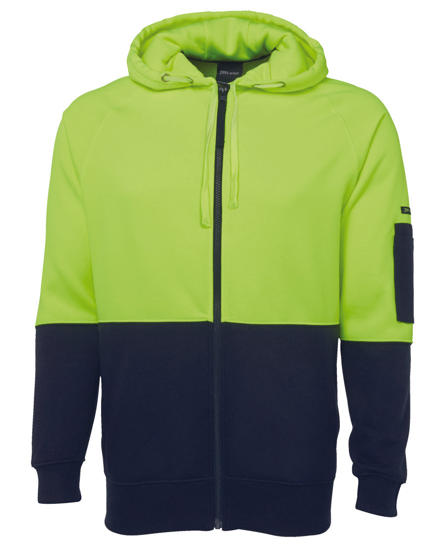 6HVH-Jb'S Hi Vis Full Zip Fleecy Hoodie