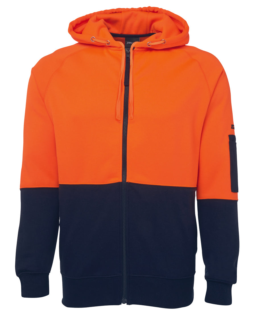 6HVH-Jb'S Hi Vis Full Zip Fleecy Hoodie