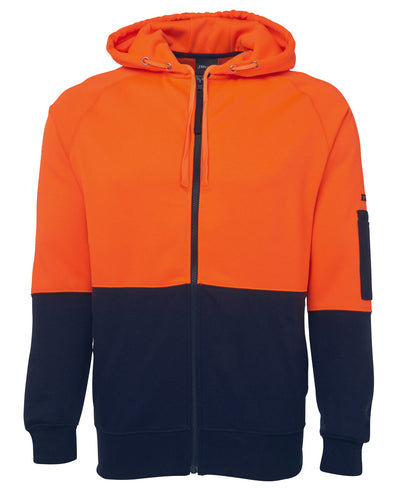 6HVH-Jb'S Hi Vis Full Zip Fleecy Hoodie