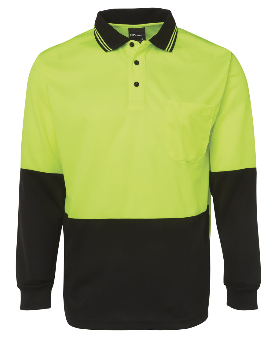 6HVPL-Jb'S Hi Vis L/S Trad Polo